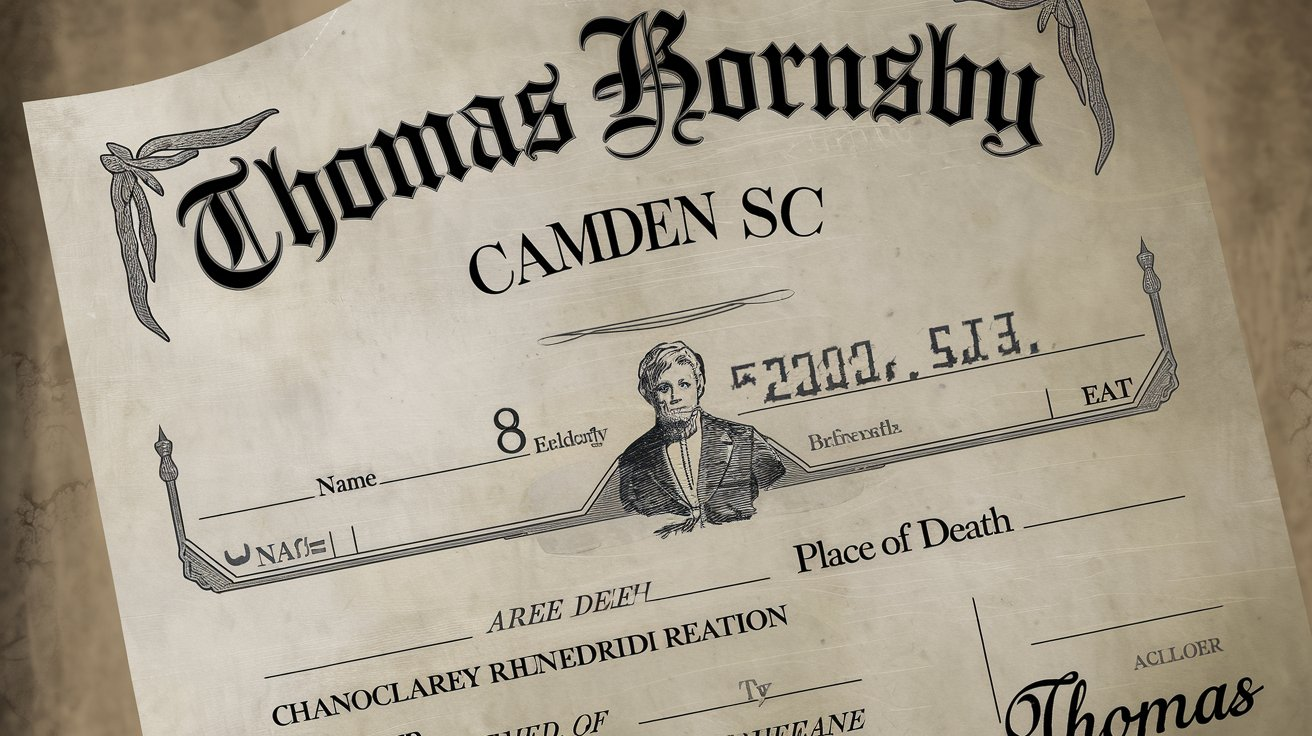 Thomas Hornsby Camden SC Death Certificate Search: Uncovering Historical Truths